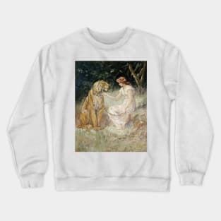 Lady and the Tiger by Frederick Stuart Church Crewneck Sweatshirt